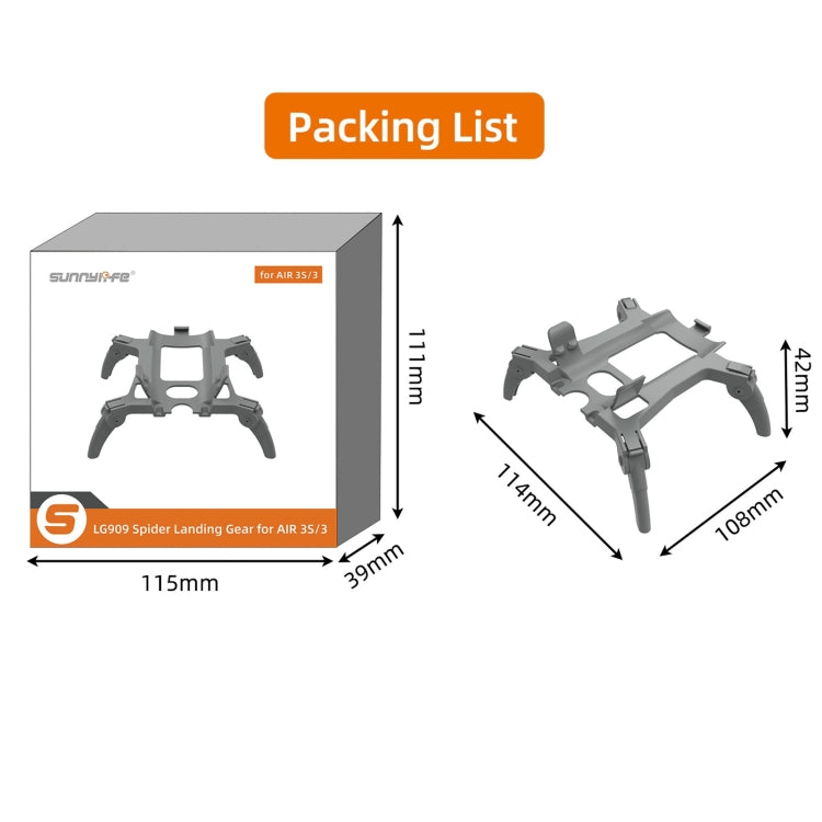 For DJI Air 3S / 3 Sunnylife Landing Gear Extensions Heightened Spider Gears Support Leg For DJI Air 3S / 3 Sunnylife Landing Gear Extensions Heightened Spider Gears Support Leg